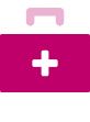 Pink briefcase icon.