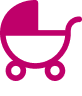 Pink pram icon.