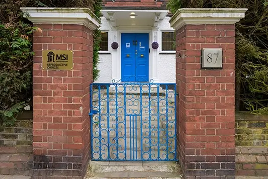 Entrance to MSI UK West London clinic.