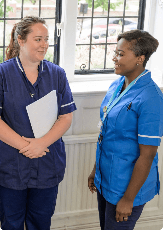 MSI UK nurses talking and smiling