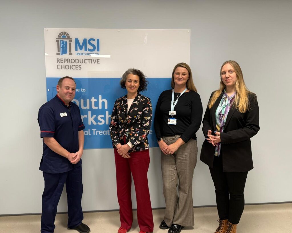 Sarah Champion with MSI UK Colleagues in our South Yorkshire clinic.