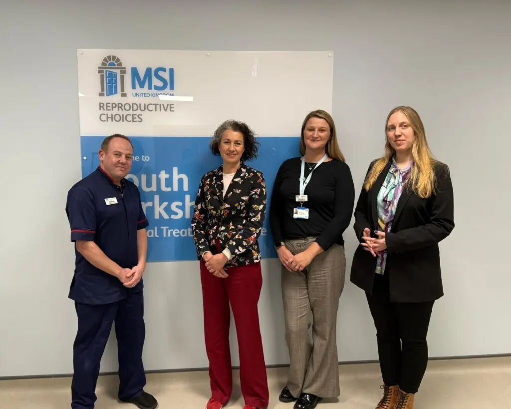 Sarah Champion with MSI UK Colleagues in our South Yorkshire clinic.